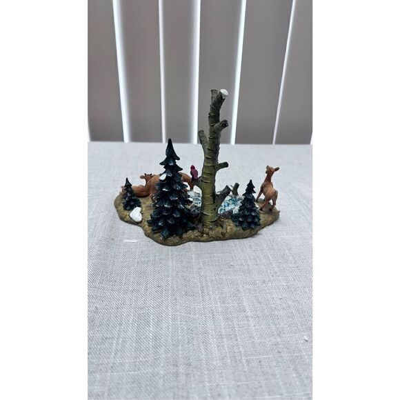 Lemax 2000 Village Landscape Poly-Resin Deer At The Pond Christmas Village - Picture 7 of 11